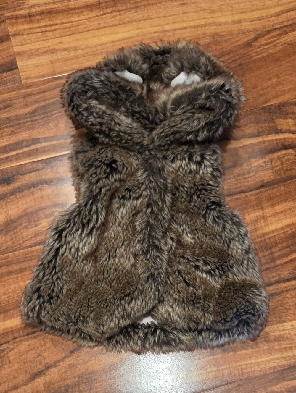 Gymboree NWOT 12-24 Months Brown Furry Hoodie Vest